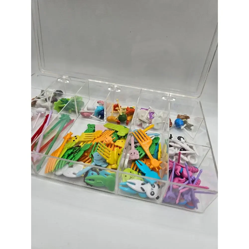 Huge lot of Bento Box Kids Plastic Snack Forks and Skewers Colorful Animals